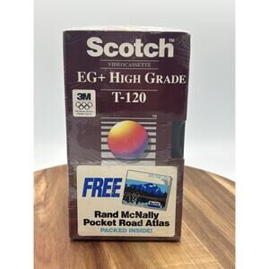 Vintage Scotch EG+ High Grade T-120 VHS Tapes 3 Pack NEW USA Rand McNally Atlas